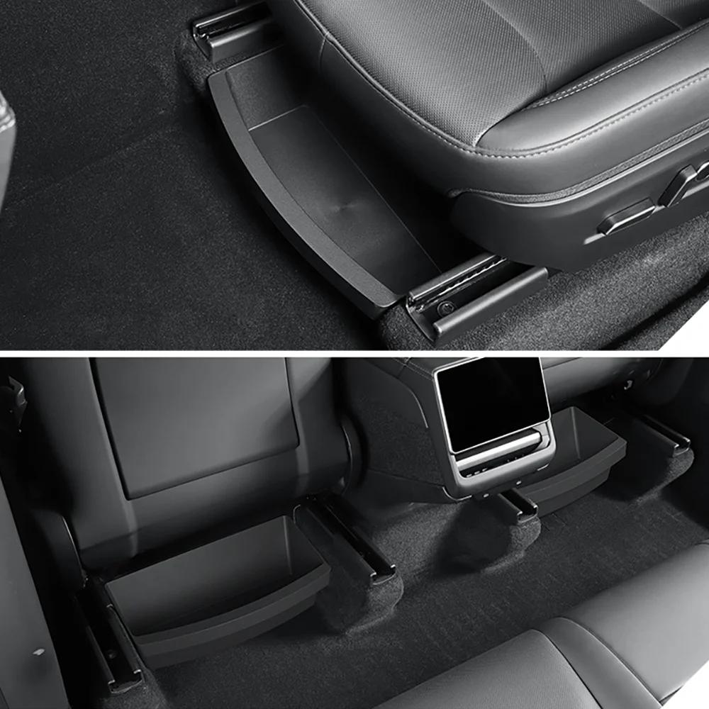 For Tesla New Model Y 2025 Launch Juniper Front Seats Under Seat Drawer TPE Storage Box