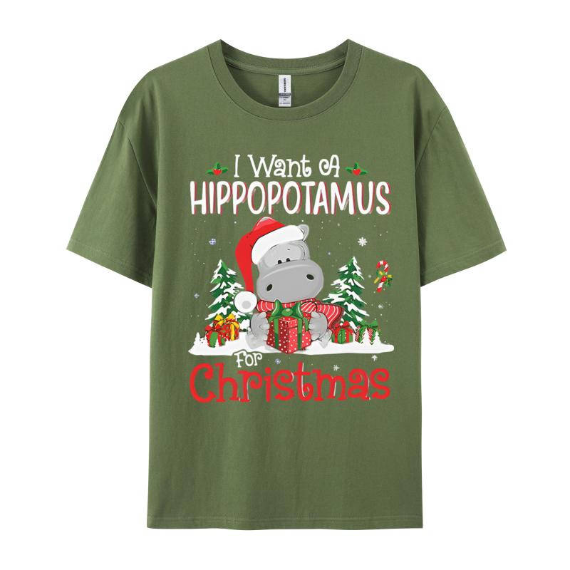 Unisex Retro I Want A Hip Popotamus Christmas Tshirt Unisex TShirt Cotton Tees Harajuku TShirt Anime Printed Tshirt