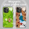 Niedliche D-Dinotaeng Handyhülle für iPhone 17, 16, 15, 14, 13, 12, 11, X, XR, XS, 8 Plus, Mini, Pro Max, magnetische Glashülle
