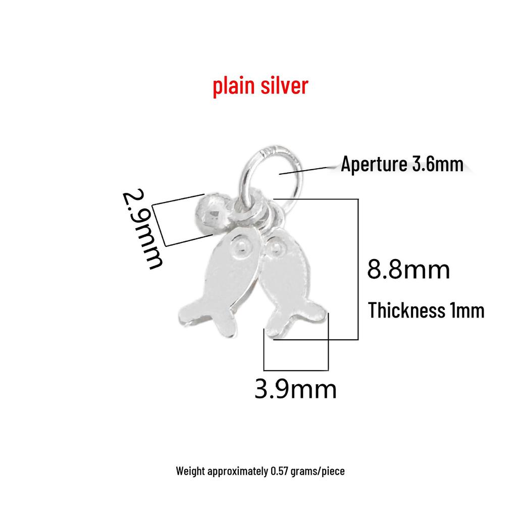 Sterling Silver Fish Pendant with Tassel Charm for DIY Bracelets/Necklaces