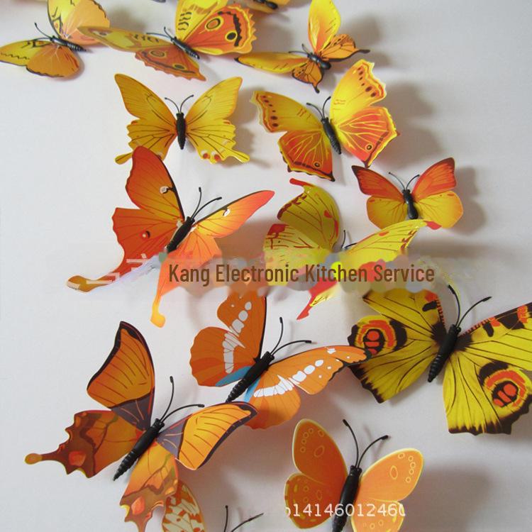 3D Butterfly Wall Stickers – 12 Sets for Bedroom, Living Room, or Wedding Decor