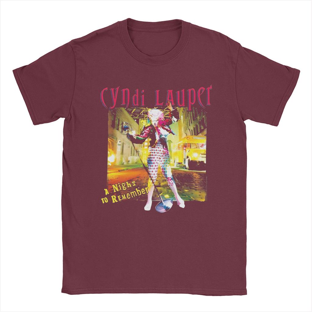 Herren Cyndi Lauper Sänger Tour T-Shirts Sie ist so ungewöhnlich Baumwollkleidung Verrückte Kurzarm Rundhals T-Shirts Einzigartige T-Shirts