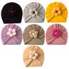 Liebliche Blume Baby Mütze Einfarbig Säuglingsmädchen Turban Mütze Frühling Herbst Weich Warm Kleinkind Beanie Indische Mütze
