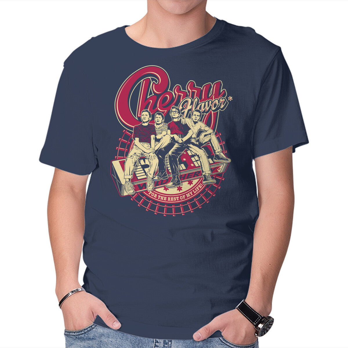Unisex Crew Neck T-Shirt Cherry Flavor Graphic Short Sleeve Casual Tee XL