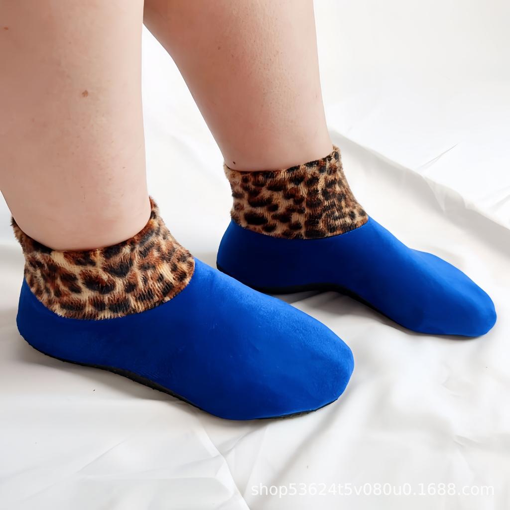 Women's Fleece-Lined Anti-Slip Indoor Floor Socks - Soft Sole Carpet Socks for Autumn/Winter Warmth