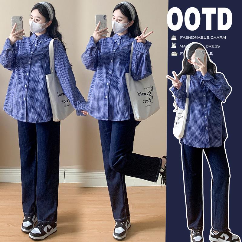 Fashionable Plus Size Loose Maternity Jeans for Spring/Summer XL