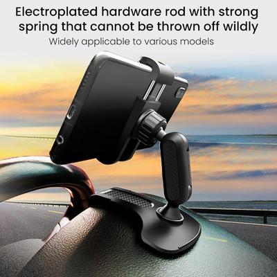 Car Phone Holder 360 Degree Rotation Mobile Phone Stand Dashboard Anti-Slip Clamp Car Stand for 4-7 Inch Smartphones