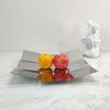 Folding Art Stainless Steel Storage Tray, Metal Irregular Square Fruit Tray, Scandinavian Style Dining Table Decoration