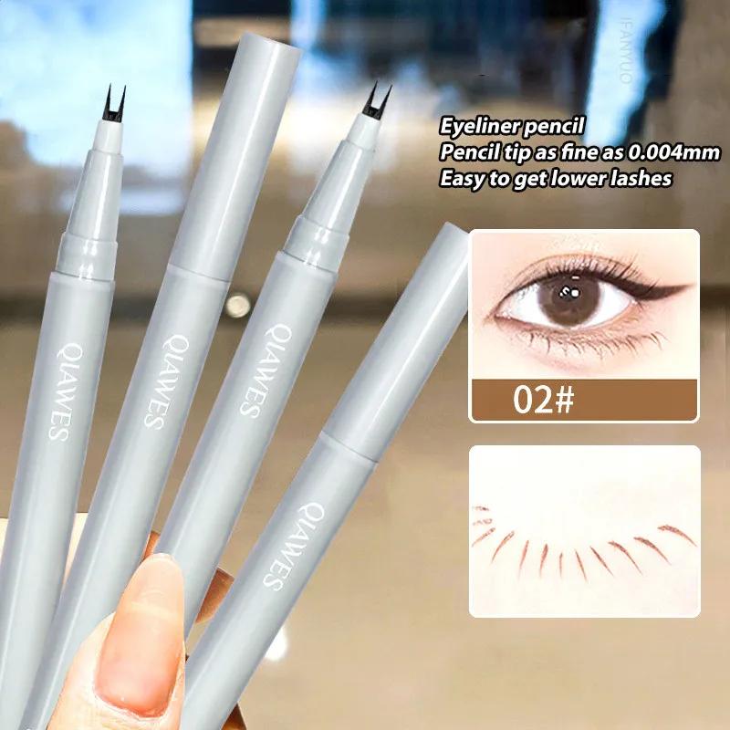 Double Forked Tip Lower Lash Pen Ultra-thin 2 Fork Tip Liquid Eyeliner Waterproof Natural Eye Brow Lying Silkworm Contour Makeup