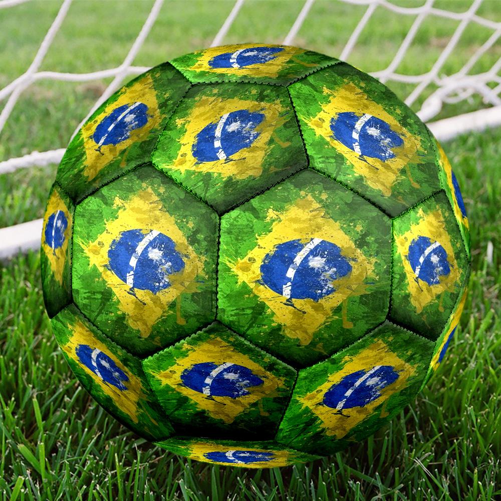 Brazil Artwork Printed Size 5 Soccer Balls, High-Quality, Anti-Slip, Protective Football, A Unique Gift , Birthdays, Christmas Gifts