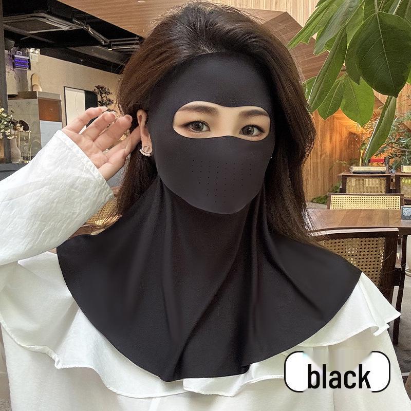 Drinkable Sun Protection Facekini: Long Neck & Full Face Protection, Breathable Summer Mask. One Size
