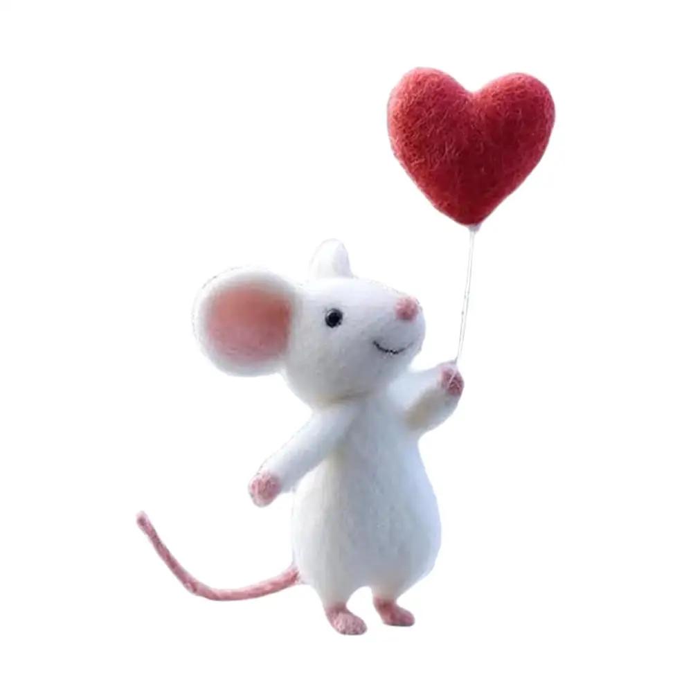 

Charming Handmade Felt Mouse With Love,Cute And Interesting Handmade Felt Products For Valentine s Day Gifts Or Decorations J1Z5