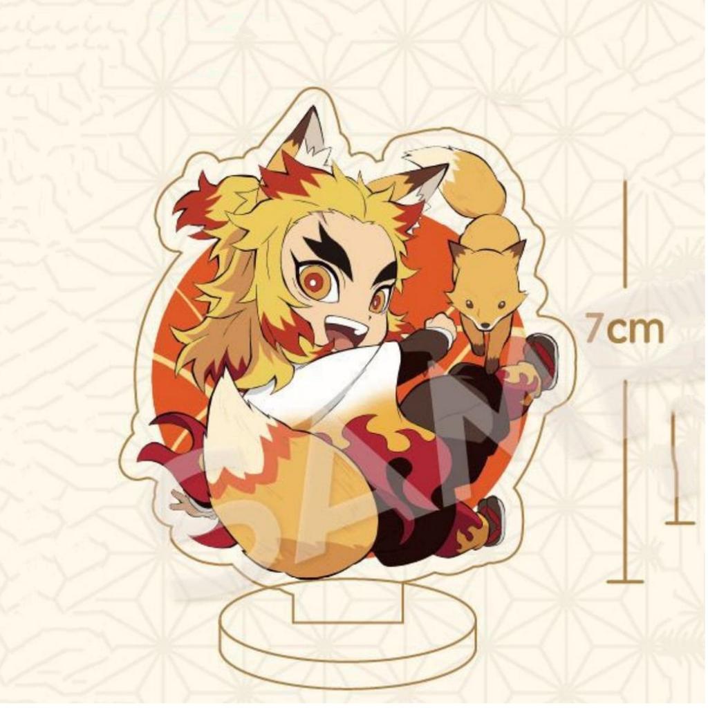 demon slayer anime Demon Slayer: Purgatory Anjuro Taniko Flame Pillar peripherals acrylic stand ornaments dolls playthings 10cm