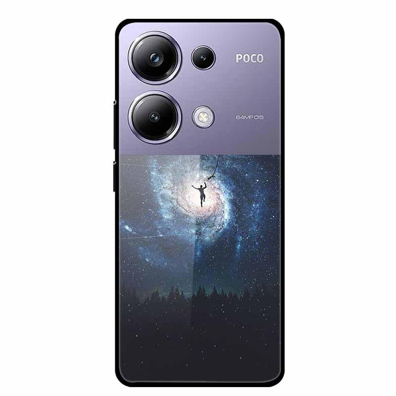 Colorful Aesthetic Tempered Glass Phone Case for Redmi 12 5G & POCO M6 PRO