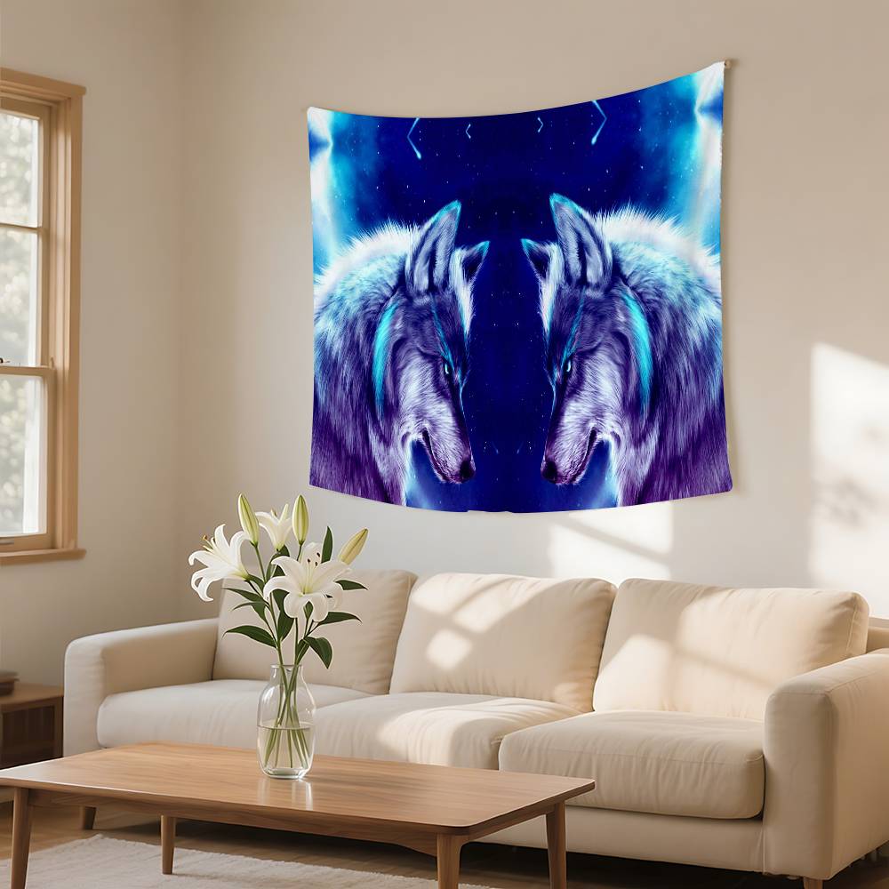 Psychedelic 3D Wolves Tapestry Customizable Tapestries Of Various Styleswall Hangings Celebrity Photo Printingwall Hangings