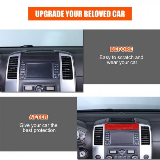 Red Carbon GPS Navigation Upper trim Sticker for For Nissan Frontier 2005-