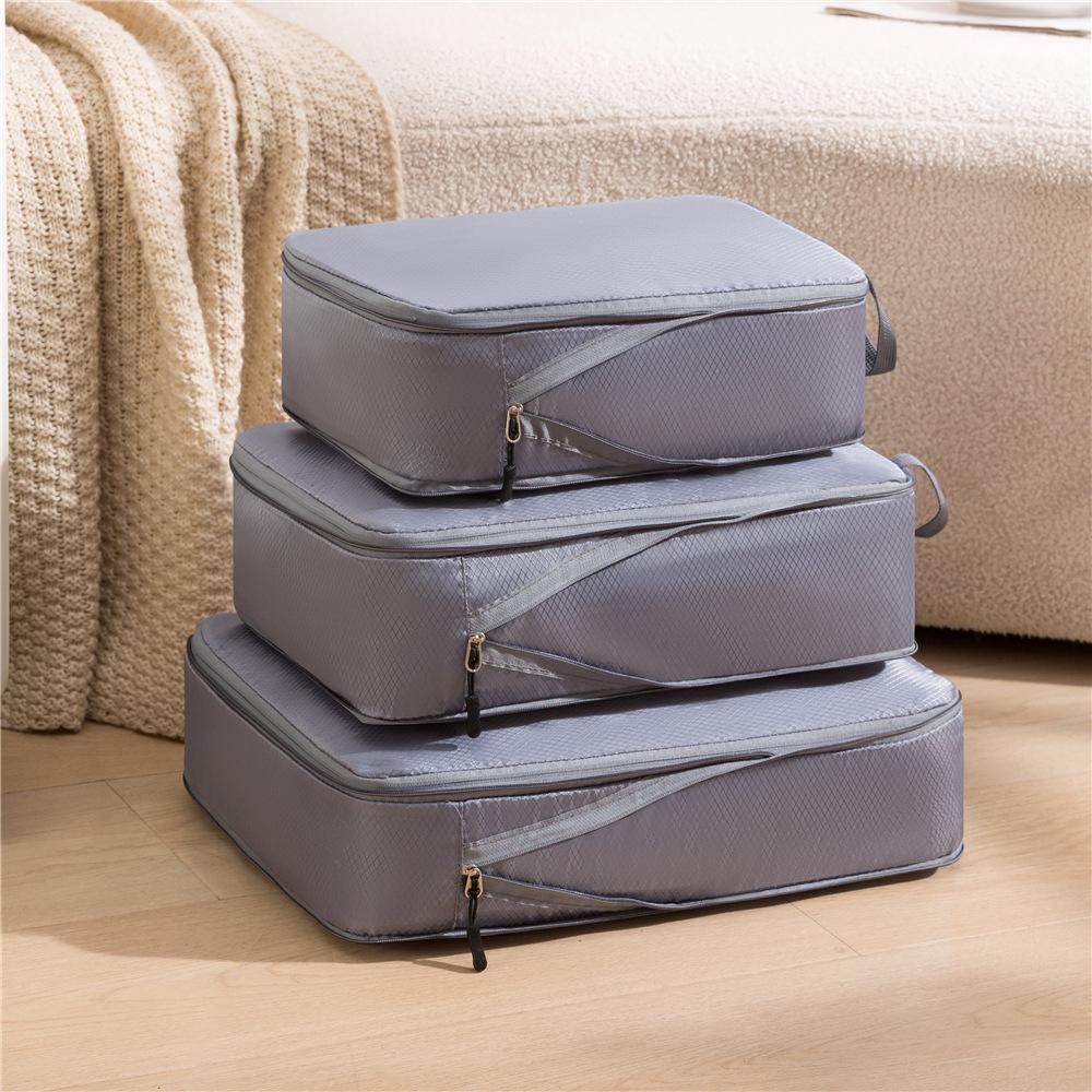 3 Pieces/set of Portable Compression Storage Bags with Handles, Casual Lightweight Storage Bags for Travel Clothing Storage