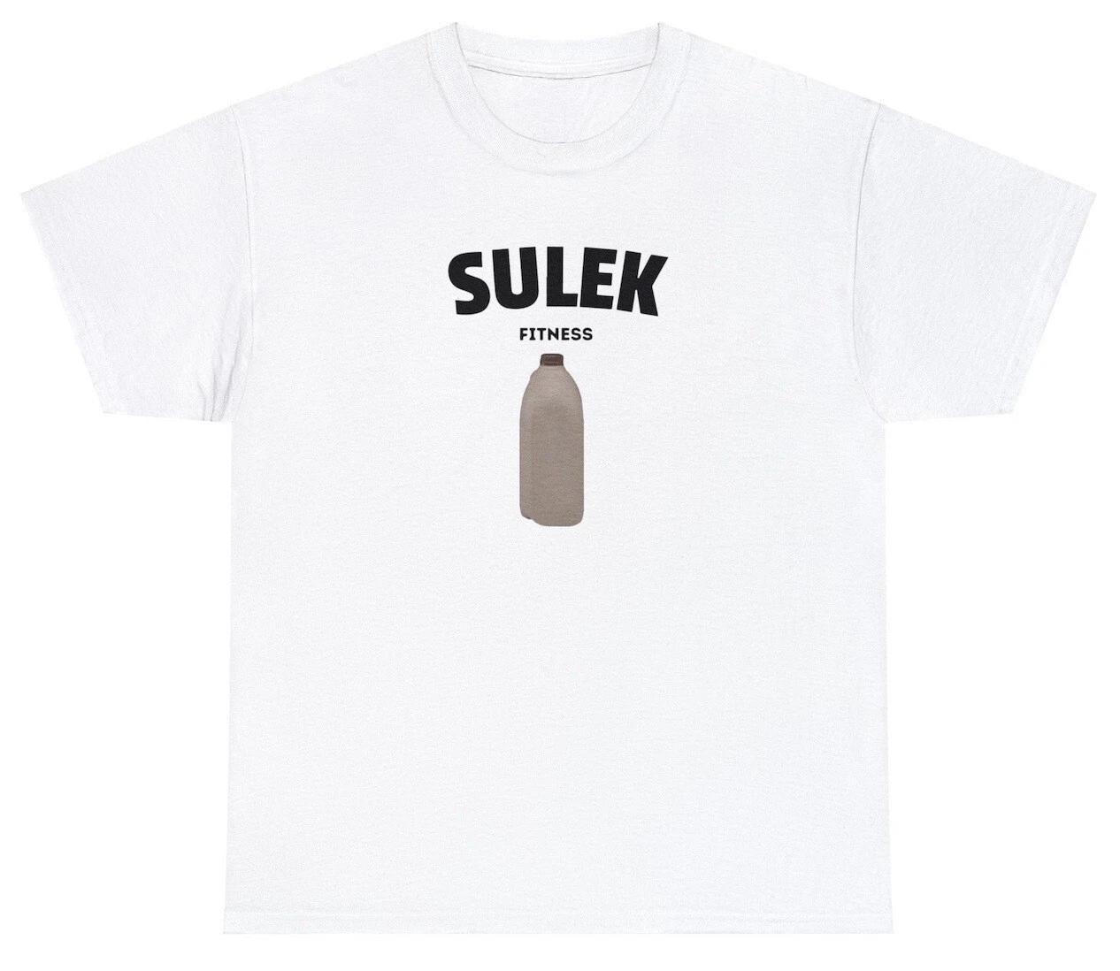Sulek Fitness T Shirt Funny Sam Sulek Chocolate Milk Gym Bulk Meme Humor Tee 2XL