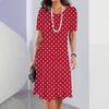 Elegant Fashion Short Sleeve T-shirt Dress Beach Vacation Midi Dresses Women 3d Print Clothing
