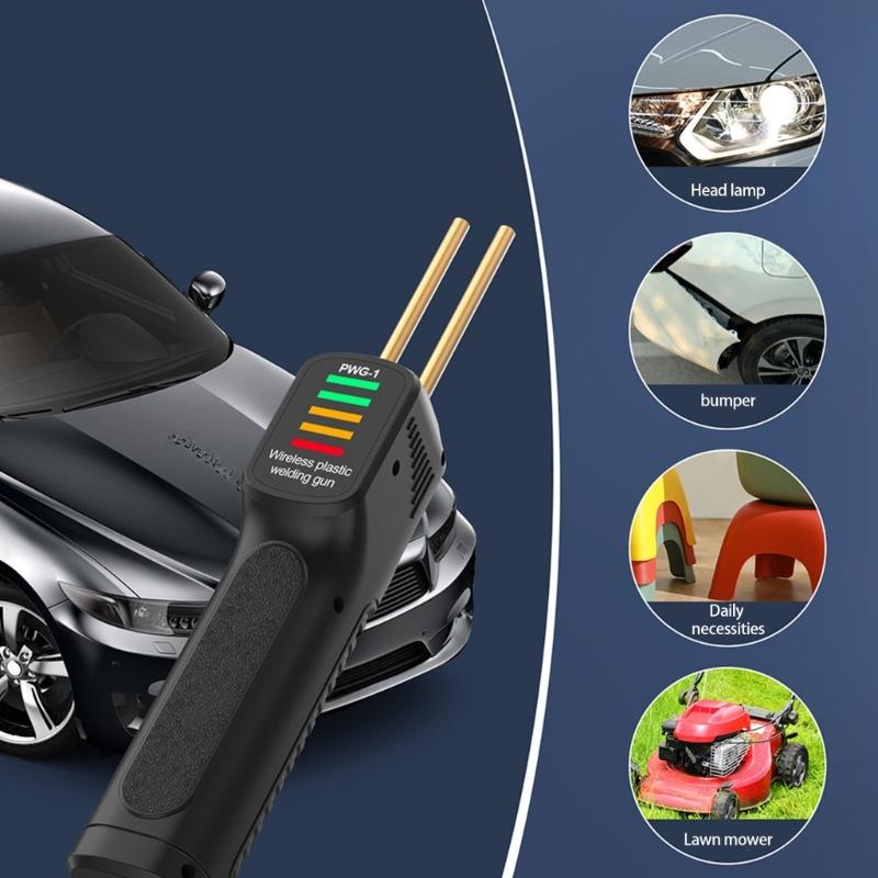 Cordless Plastic Welder Car Bumper Repair Kit USB Rechargeable Plastic Welder Machine with 2000Pcs Welding Pin