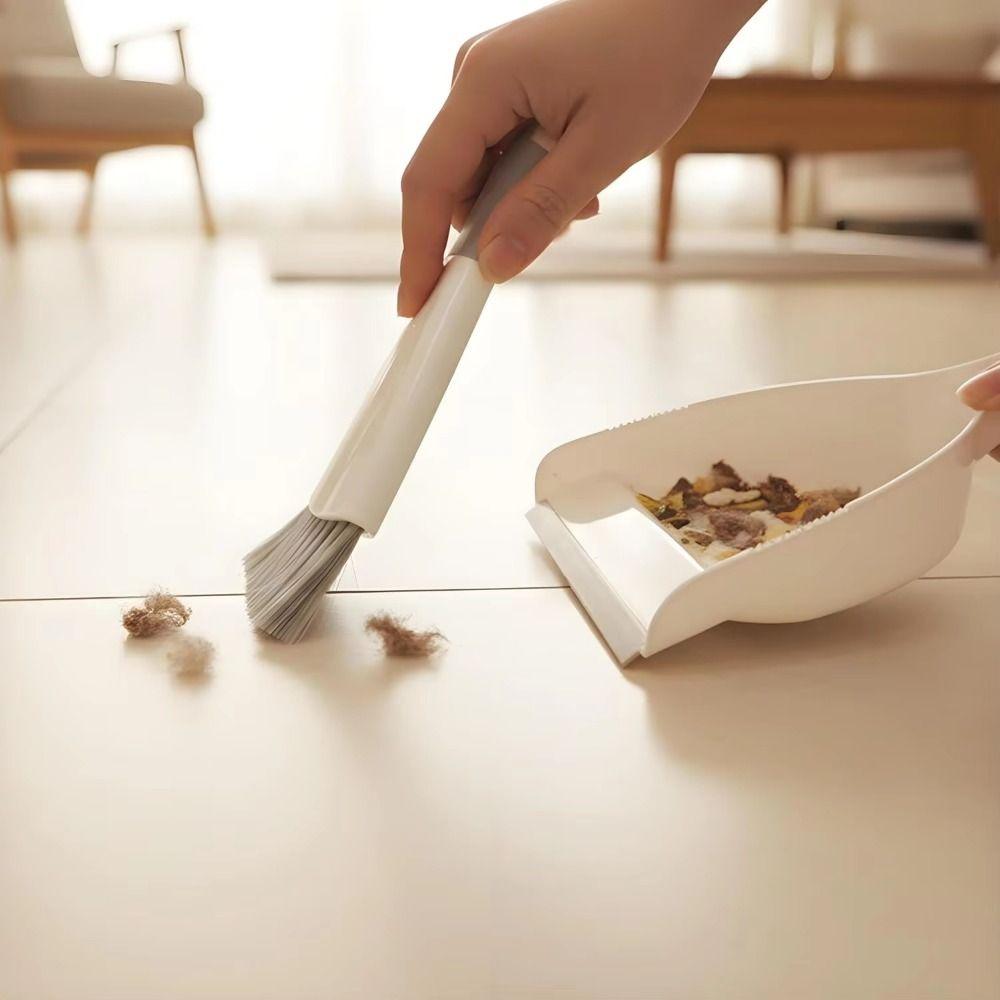 Handheld Mini Dustpan and Brush Set Portable Space-Saving Handheld Sweeping Brush Compact Ergonomic Mini Broom Dustpan Set