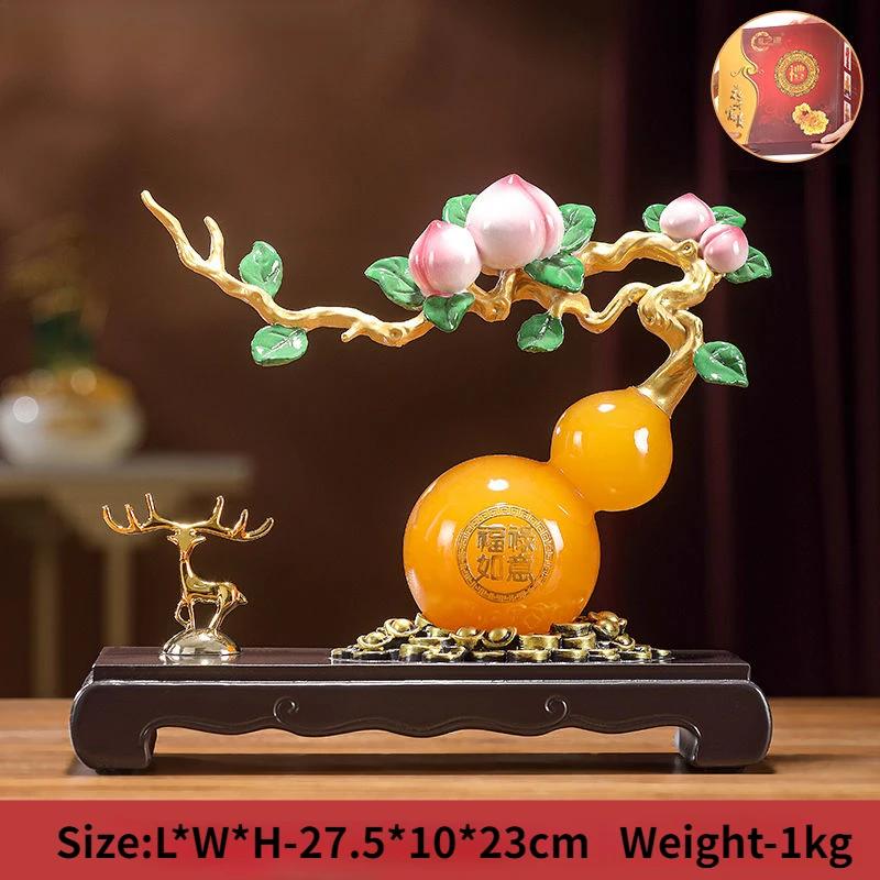 

Китайский стиль Lucky Fulu Ruyi Shoutao тыква полностью медная украшение для дома ремесло гостиная новоселье подарок на день рождения оранжевый