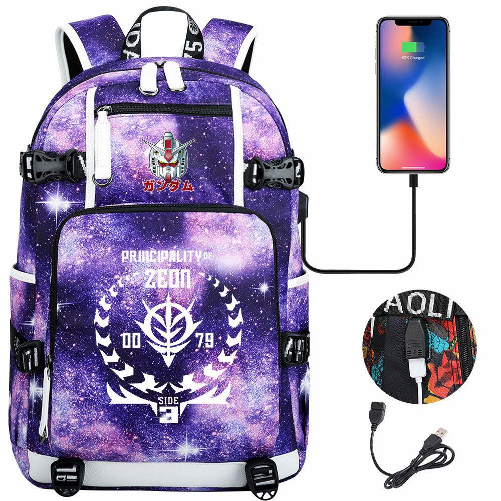 Nuovo Zaino Scolastico Stampato Mobile Suit Gundam per Studenti Adolescenti Uomo Donna Zaino da Viaggio Grande Capacità per il Tempo Libero