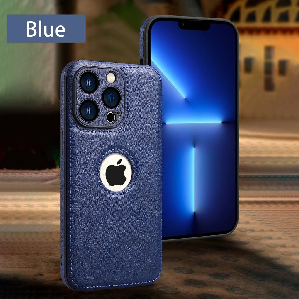 High Quality PU Leather Case for Apple iPhone 16 Pro Max 11 12 13 14 15 Plus X XR Logo View Luxury Business Mobile Phone Cover