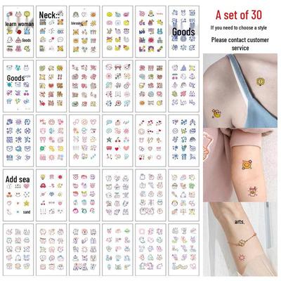 Kawaii Cartoon Finger Tattoo Stickers - Waterproof, Long-Lasting, Cute & Colorful