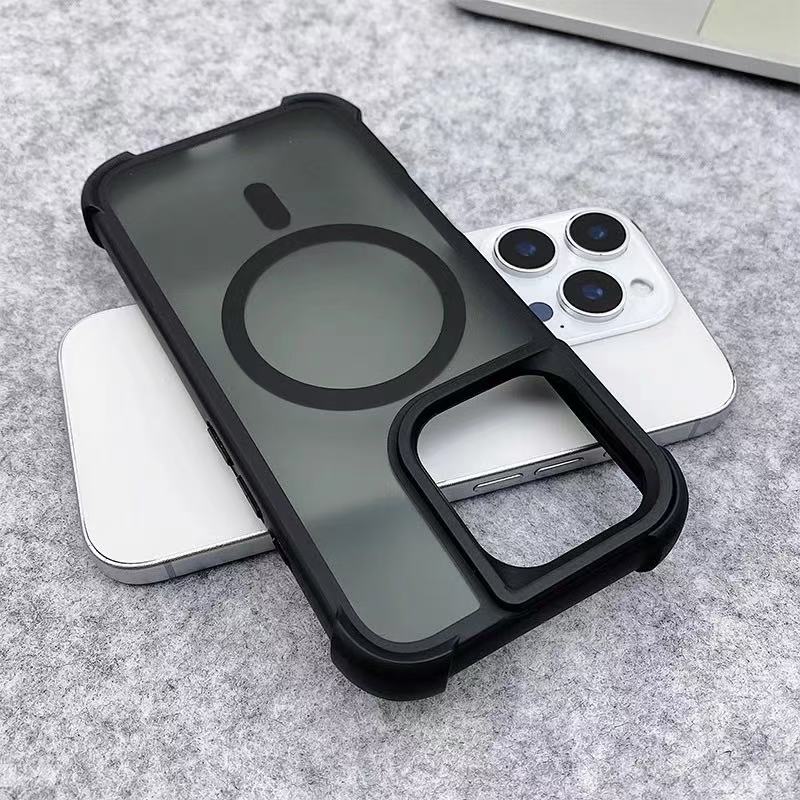 Magnetic Luxury Matte Fall Prevention Armor Shockproof Case For iPhone15 14 13 12 11 16Pro Max Wireless Charge For Magsafe Cover