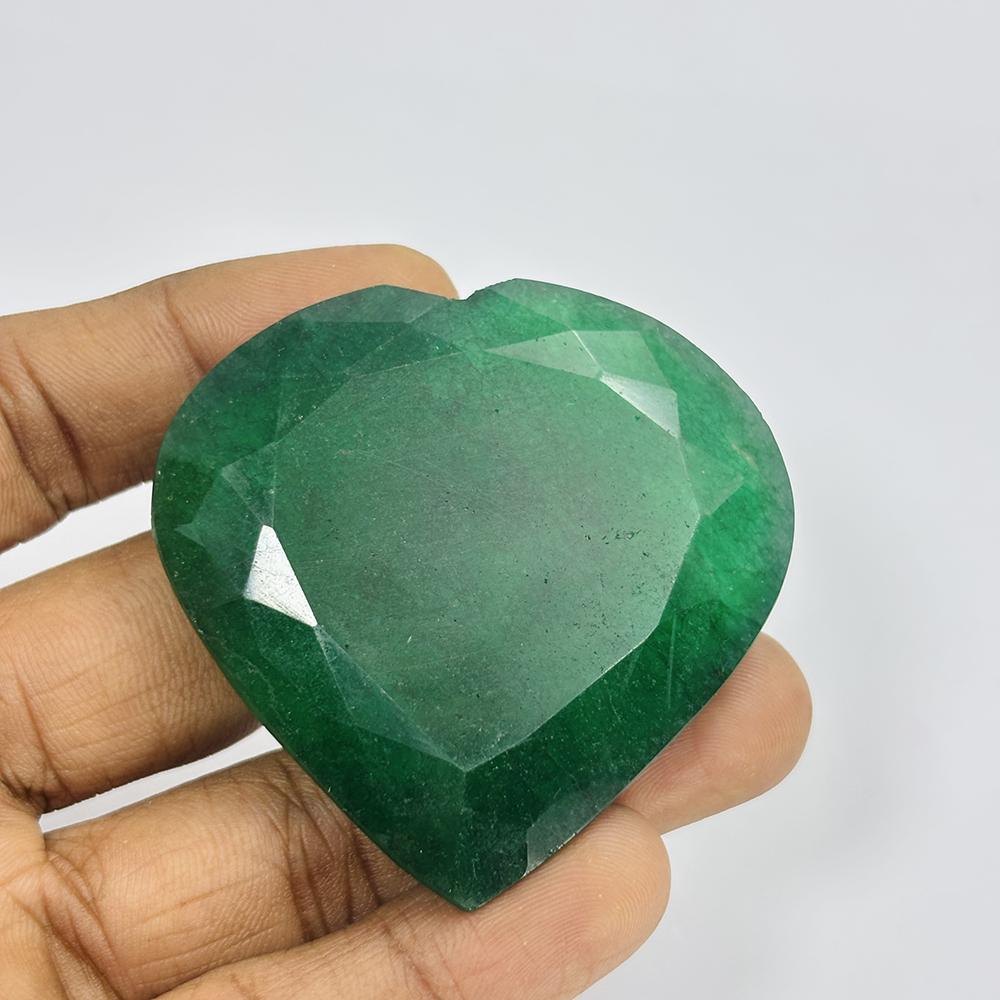 Natural Green Emerald Loose Gemstone 200 ct Heart Shape for Jewelry Making and Gem Collections