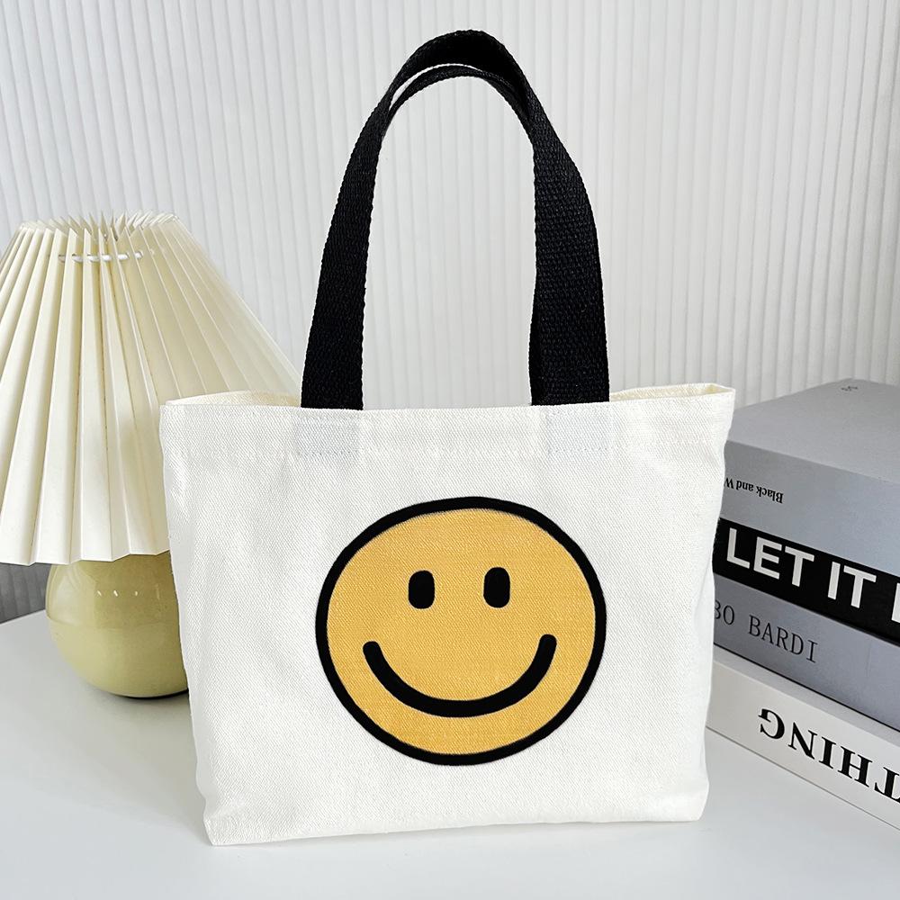 2024 Cute Smiley Face Canvas Handbag - Summer Internet Celebrity Fashion Tote for Women