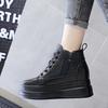 Trend autumn new high-top women's shoes thick-soled inner height-increasing muffin casual shoes women's single shoes