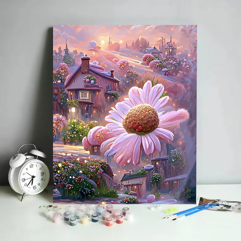DIY Digital Oil Painting Kit Hand Paint By Numbers Acrylic Landscape Wall Art Birthday Gift