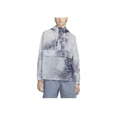 Sportbekleidung Wasserwellen-Print Leichte Jacke Damenjacke Grau DV7937-015