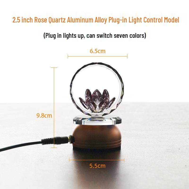 2025 Rechargeable Pink Crystal Lotus LED Buddha Night Lamp