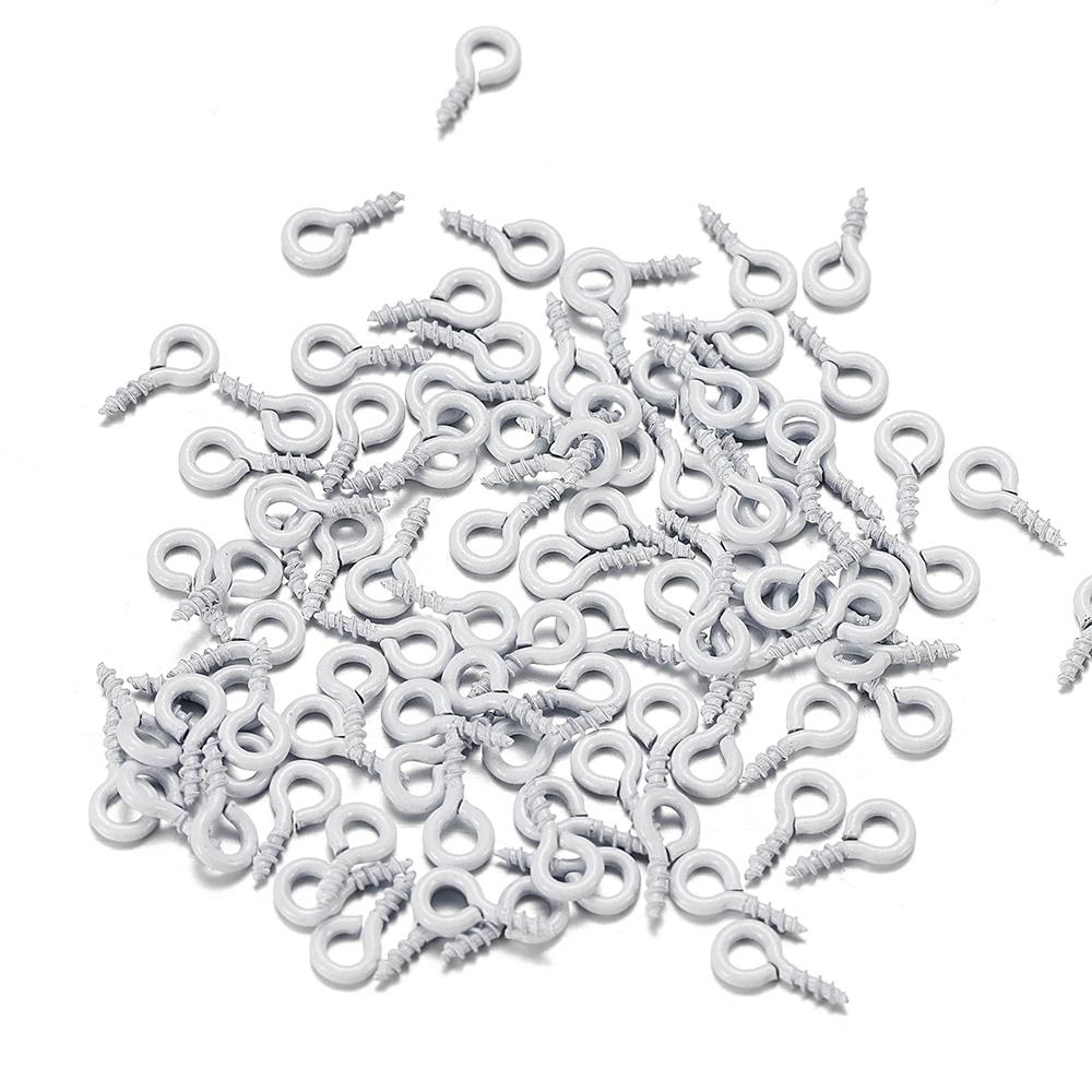 50Pcs/lot 4*8mm Colorful Small Tiny Mini Eye Pins Eyepins Hooks Eyelets Screw For DIY Jewelry Making Supplies Accessories