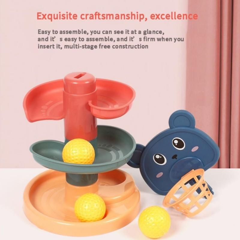 Creative Rotating Track Rolling Children's Baby Educational Toys Spinning Sliding Ball Tower Stacking