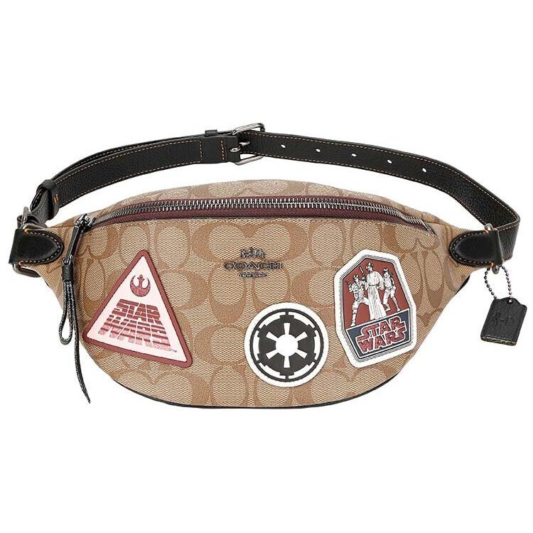 New COACH Star Wars Xingji Battle, Collaboration Coated Canvas One Shoulder Crossbody Fanny Pack Men's Khaki 88013-QBE7V