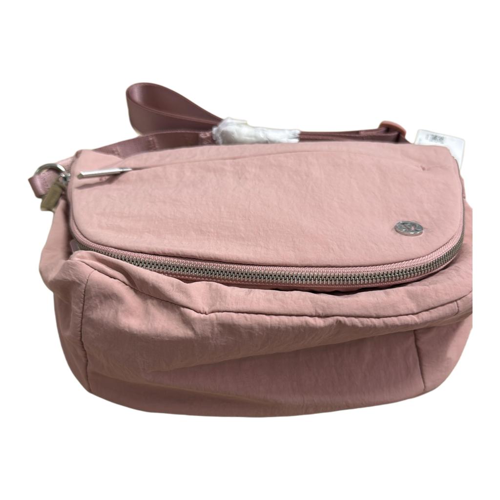 Lululemon All Night Festival Klassisches Logo Nylon Crossbody Umhängetasche Unisex Taschen Pink LW9EGUS-PNPA