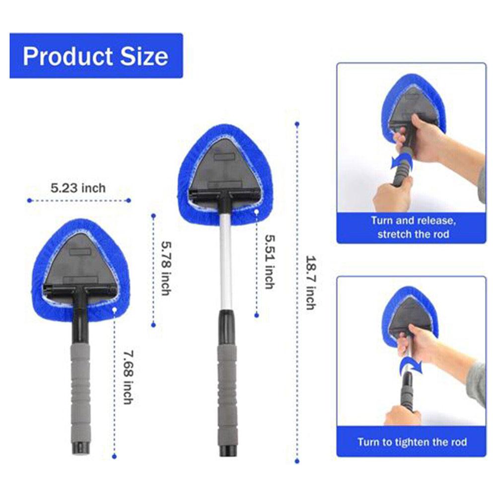 Środek do czyszczenia przedniej szyby samochodu Mikrofibra Szczotka do czyszczenia szyb samochodowych z zmywalną podkładką Wysuwany uchwyt Mop do mycia wnętrza samochodu