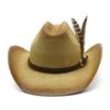 Three - Point Grass Hand - Woven Western Cowboy Hat for Men and Women, Seaside Vacation Sunshade