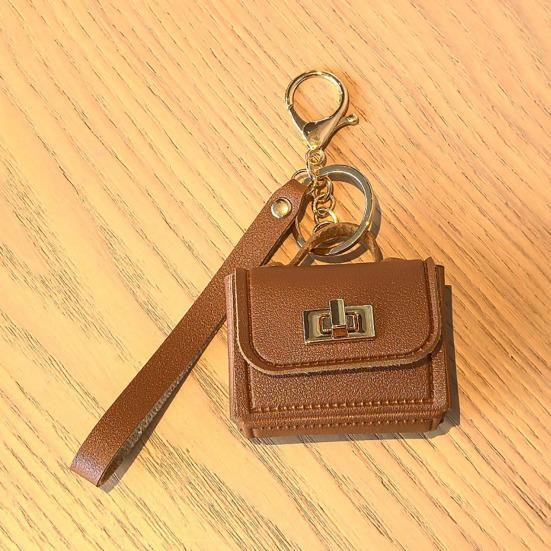 Keychain Pendant Mini Handbag Charm Key Chain with Versatile Hanging Buckle Wear-Resistant Imitation Leather