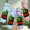 1PC Halloween Pumpkin Pattern 750ml Color Plastic Sports Water Bottle Leakproof Flip Straw Lid Suitable for Sports Office Home Use
