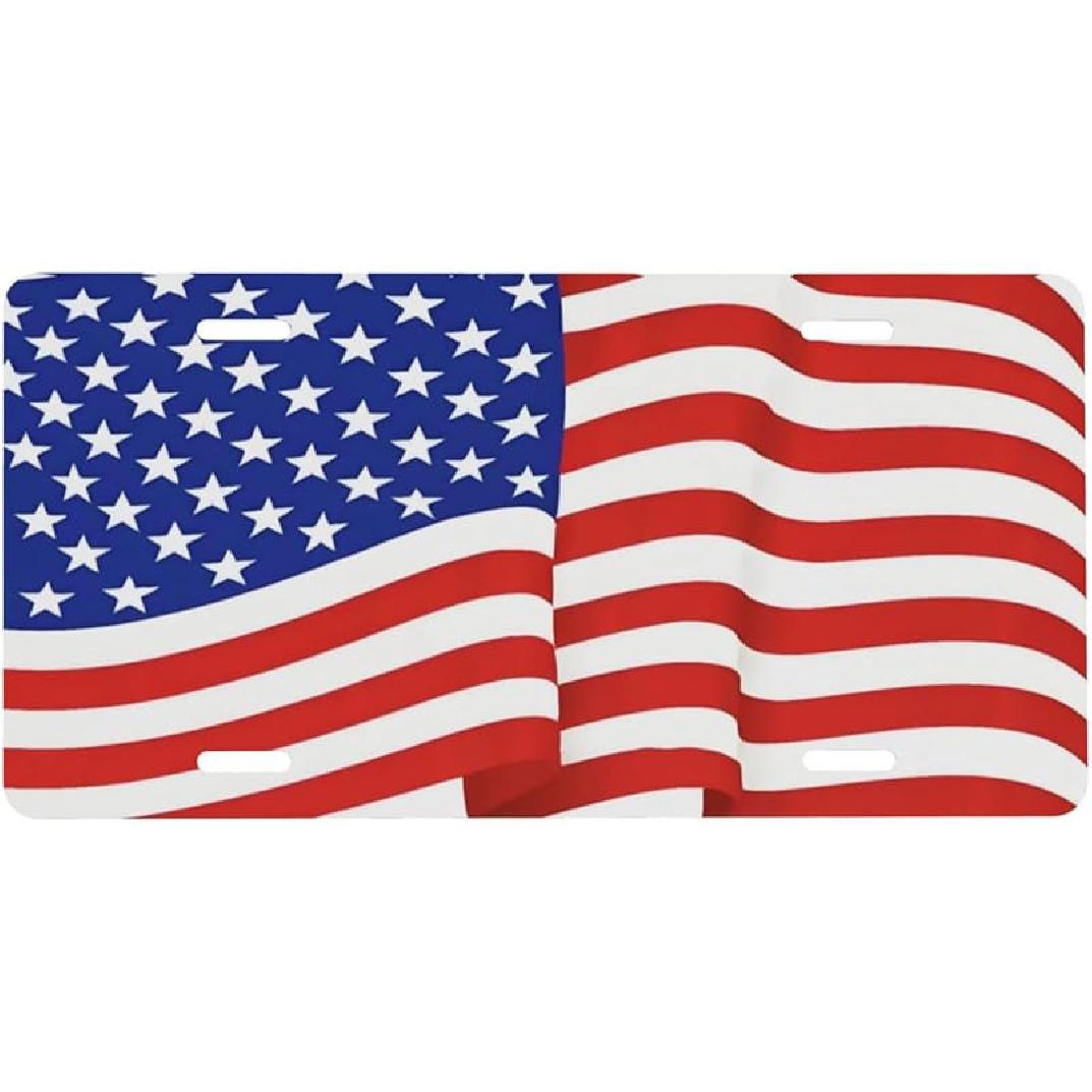 Vintage Retro Adventure Mountain Sunrise Front License Plate For Women Car Vanity Plates Decorative Aluminum Metal Cute Novelty License Plate Cover белый