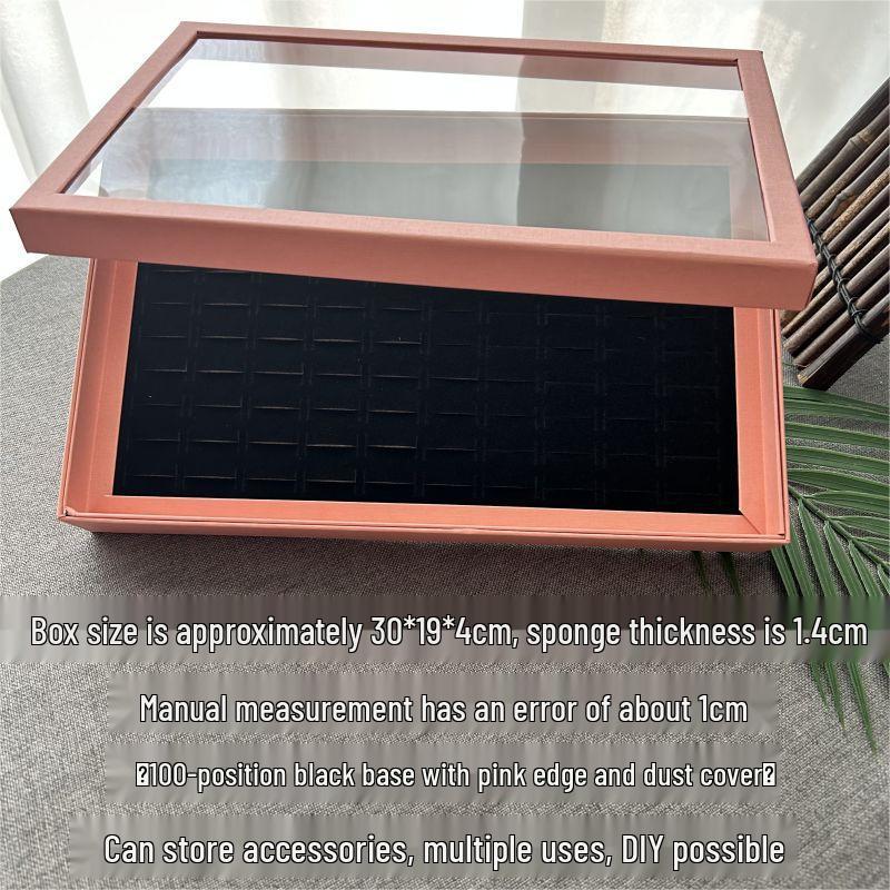 100-Position Large Capacity Clear Earring, Ring, Necklace, and Pendant Organizer Box