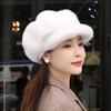 Solid Color Plush Thick Warm Hat Imitation Mink Winter All-match Hat Female Peaked Cap