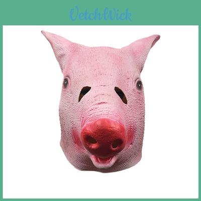 Masque de Tête de Sanglier Rose Amusant Pour Fêtes Costumées et Célébrations d'Halloween