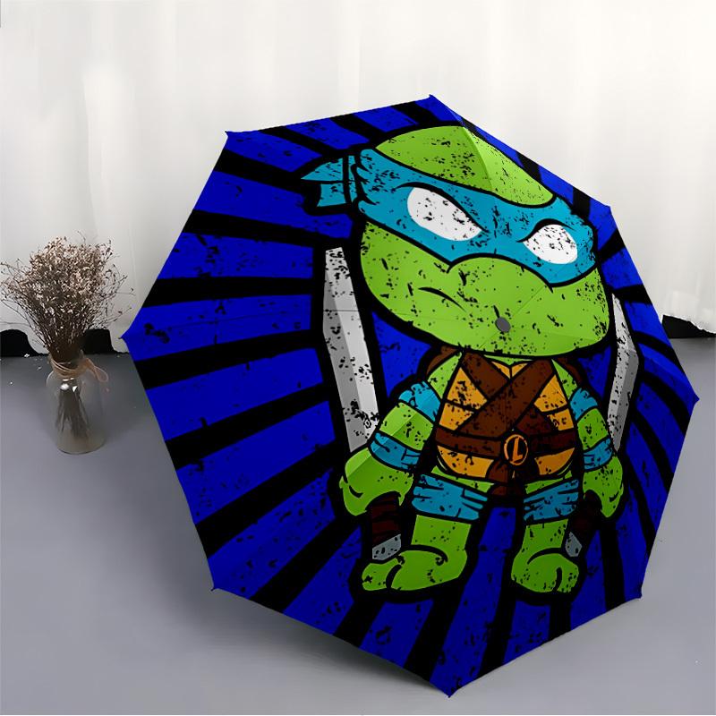 1pc Ninja Turtle Auto Open/close Umbrella, Portable Travel Umbrella, Everyday Use - Outdoor Accessory, Artistic Pattern, Compact Design, Fashion Lover