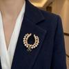 Vintage Pearl Brooch Luxury Wheat Ears Lapel Pins Handmade Women's Brooch  Wedding Occasion